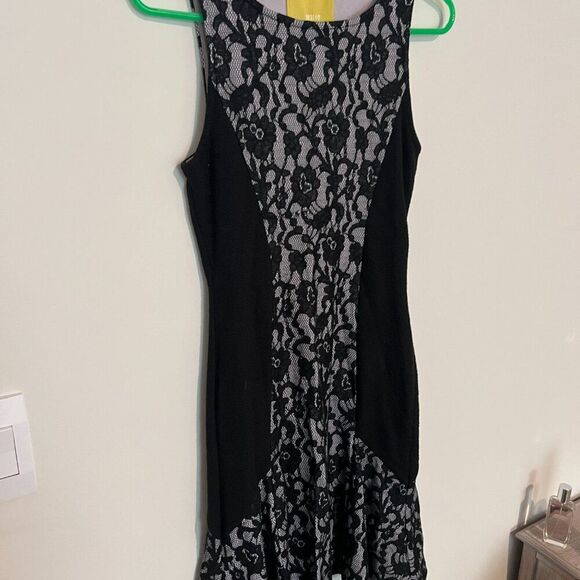 Anthropologie Maeve Sirena Black & Lilac Fit & Flare Lace Dress XS - Picture 6 of 10